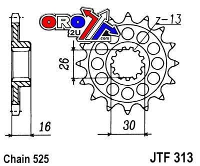 FRONT SPROCKET JTF313.16 JT
