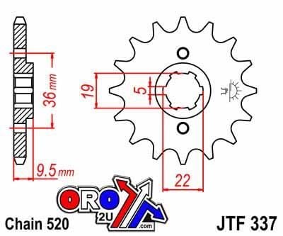 FRONT SPROCKET JTF337.12 JT JTF1350.12 - Image 2