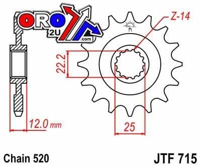 FRONT SPROCKET JTF715.12 JT SF360-12, SF715-12 - Image 2