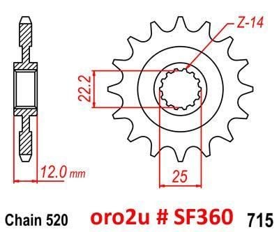 FRONT SPROCKET 13 [JTF715.13] 520, GAS GAS