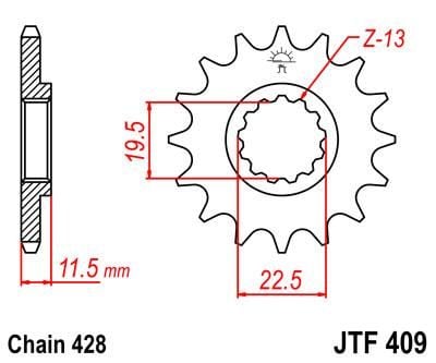 FRONT SPROCKET JTF409.15 JT