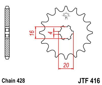 FRONT SPROCKET JTF416.15 JT