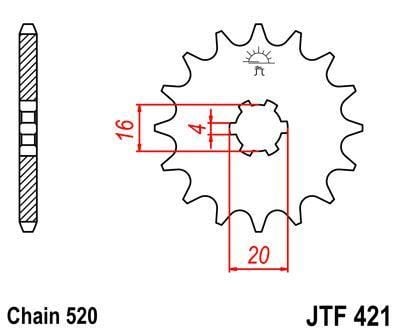 FRONT SPROCKET JTF422.14 JT JF422.14 JTF421/422 SF422-14