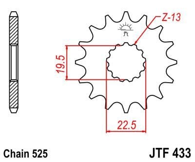 FRONT SPROCKET JTF433.14 JT