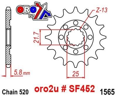 FRONT SPROCKET 1565 RAPTOR LIGHT & SELF CLEANING 10B-017-13