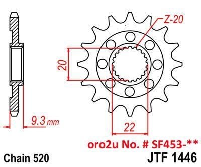 FRONT SPROCKET 13 [JTF1446.13] 520