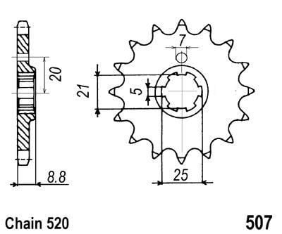 FRONT SPROCKET JTF507.14 JT.