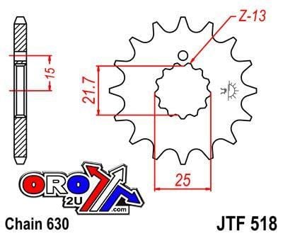 FRONT SPROCKET JTF518.15 JT - Image 2