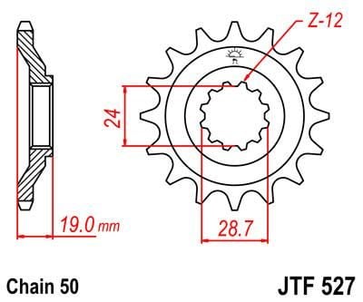 FRONT SPROCKET JTF527.17 JT, 530 Chain Conversion - Image 4