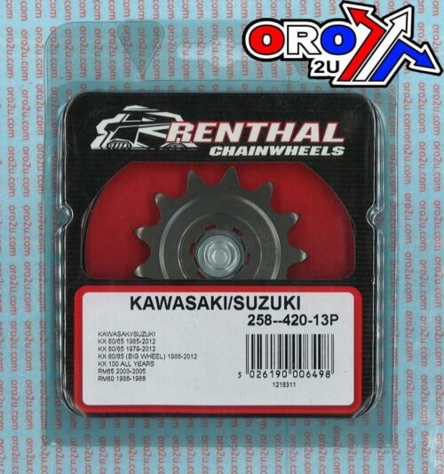 FRONT SPROCKET RENTHAL 258, KAWASAKI/SUZUKI 258-420-13, 258–420-13P