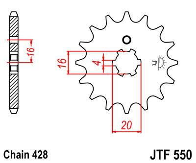 FRONT SPROCKET JTF550.14 JT