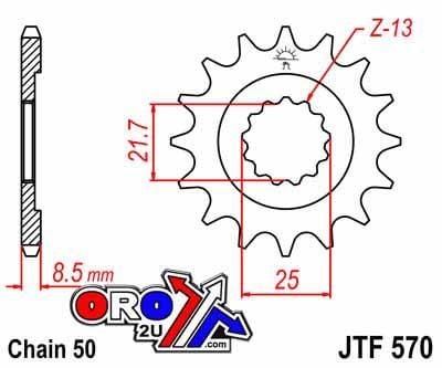 FRONT SPROCKET JTF570.16 JT, 530 Chain Conversion