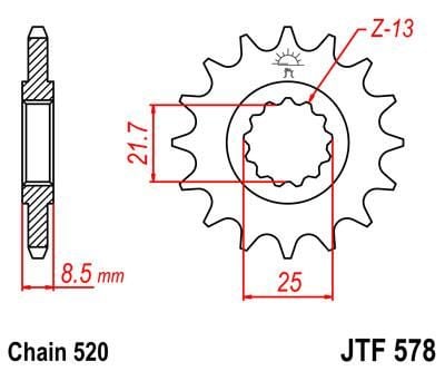 FRONT SPROCKET JTF578.16 JT JTF578.16