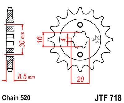 FRONT SPROCKET JTF718.13, CAN USE SF422