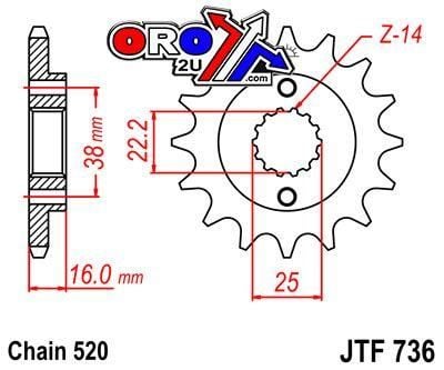 FRONT SPROCKET JTF736.14 JT
