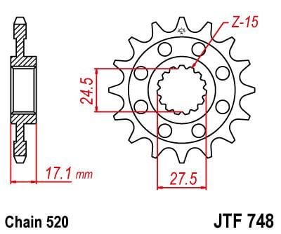 FRONT SPROCKET JTF748.15 JT