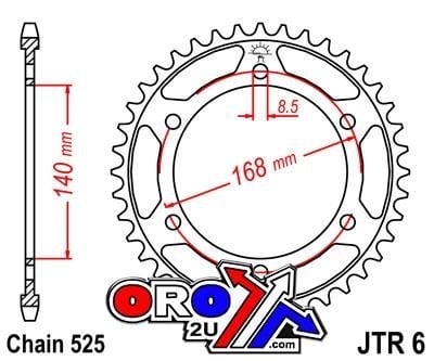 REAR SPROCKET JTR6.41 JT 525