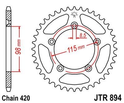 REAR SPROCKET STEEL JTR894.46 - Image 2