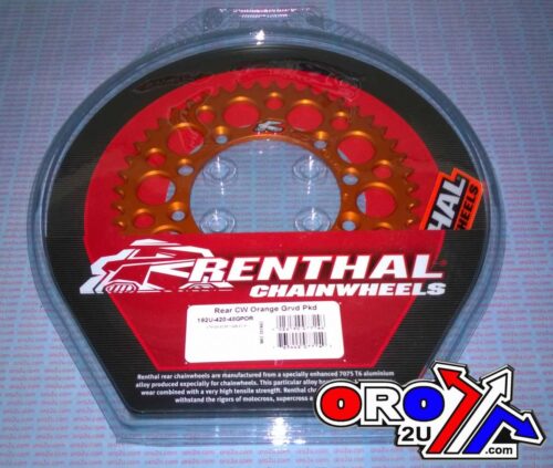 REAR SPROCKET ALLOY RENTHAL, ULTRALITE 192U-420-48GPOR ORANGE, 192-420-48OR