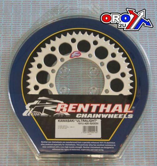 REAR SPROCKET ALLOY SI RENTHAL, ULTRALITE 191U-420-52GESI SILVER