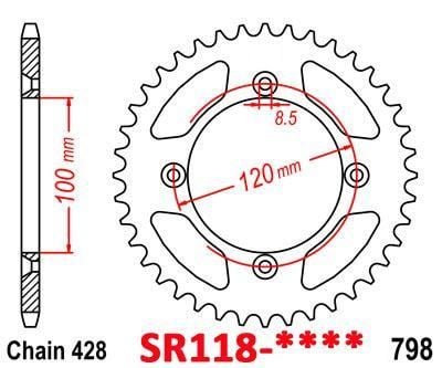 REAR SPROCKET STEEL 50 [JTR798.50] 428