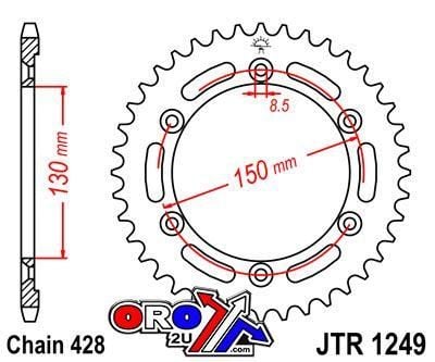 REAR SPROCKET JTR1249.51 STEEL, HONDA ROAD