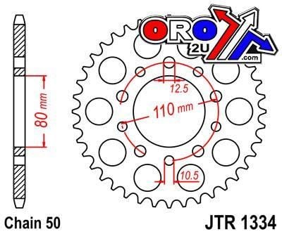 REAR SPROCKET JTR1334.36 STEEL, HONDA ROAD - Image 2