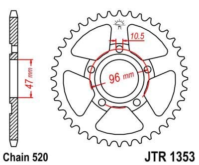 REAR SPROCKET JTR1353.40 STEEL