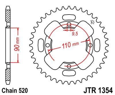 REAR SPROCKET JTR1354.38 STEEL BLACK