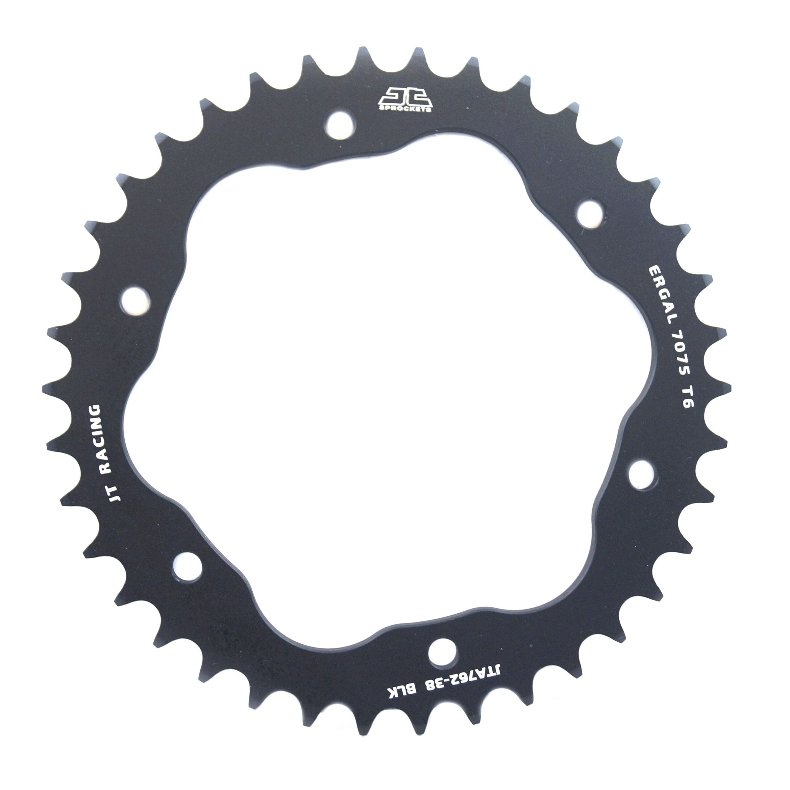 REAR SPROCKET ALLOY BLACK, JTA762.38BLK.7075-T6 Aluminium. DUCATI 520 Chain Conversion