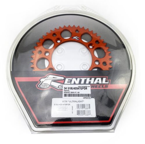 REAR SPROCKET ORANGE ALLOY RENTHAL 47T, 2025 GASGAS/HUSQVARNA/KTM, ULTRALITE 518U-420-47GPOR