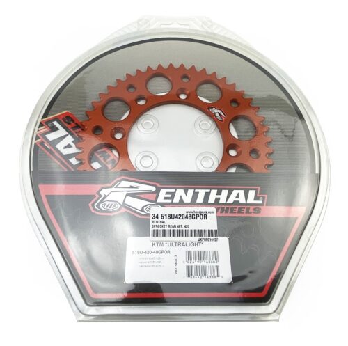 REAR SPROCKET ORANGE ALLOY RENTHAL 48T, 2025 GASGAS/HUSQVARNA/KTM, ULTRALITE 518U-420-48GPOR