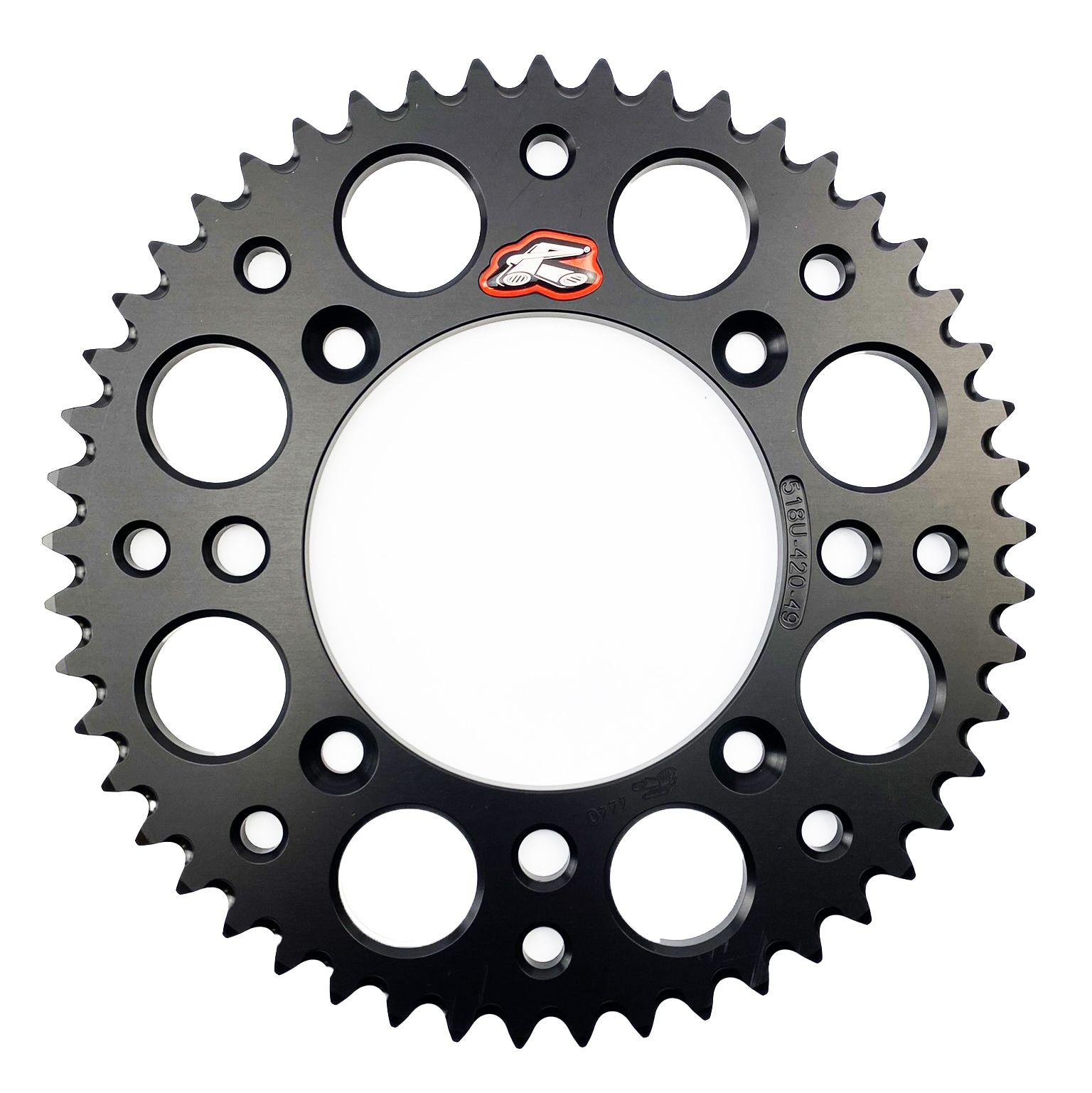 REAR SPROCKET BLACK ALLOY RENTHAL 49T, 2025 GASGAS/HUSQVARNA/KTM, ULTRALITE 518U-420-49GPBK - Image 2