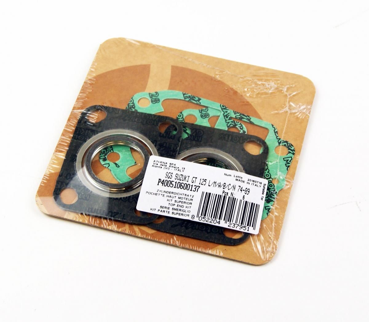 TOP END GASKET SET SUZUKI GT 125 74-89, ATHENA P400510600137 - Image 3