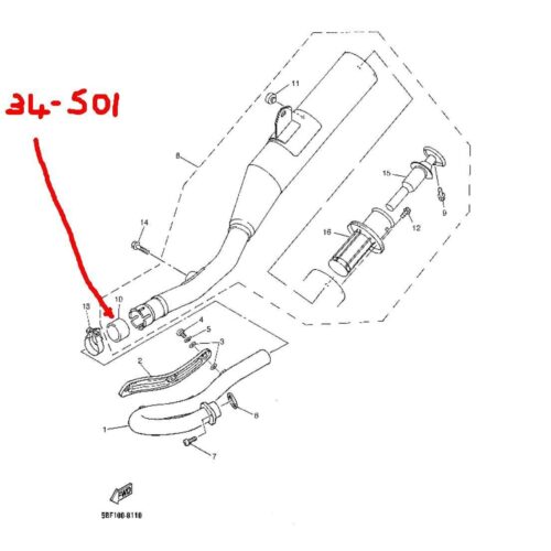 EXHAUST GASKET 3GW-14714-00-00, MX-02151 48.6×40.7×35.3mm, YZ426F 2000-2002, WR400F 1998-2000, YZ400F 1998-1999, WR426F 2001-2002, WR450F 2003, SR500