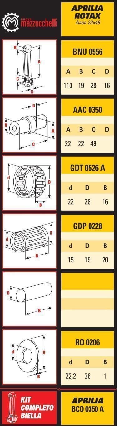 CONNECTING ROD APRILA 125, CONROD APRILA 125 (ROTAX), BCO0350A