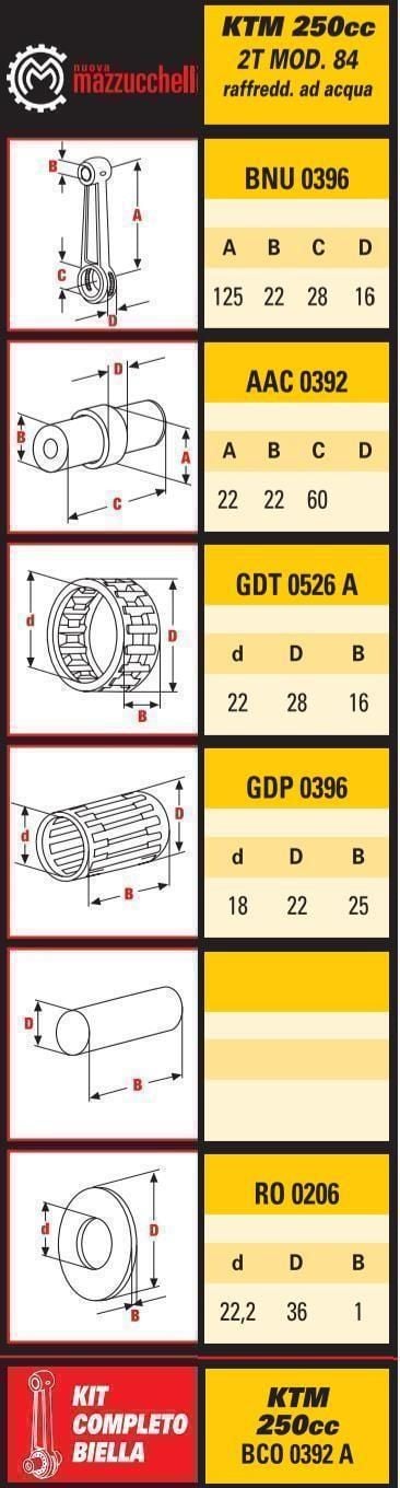 CONNECTING ROD 80-89 KTM250, KTM 250, BCO0392A, 54330015044