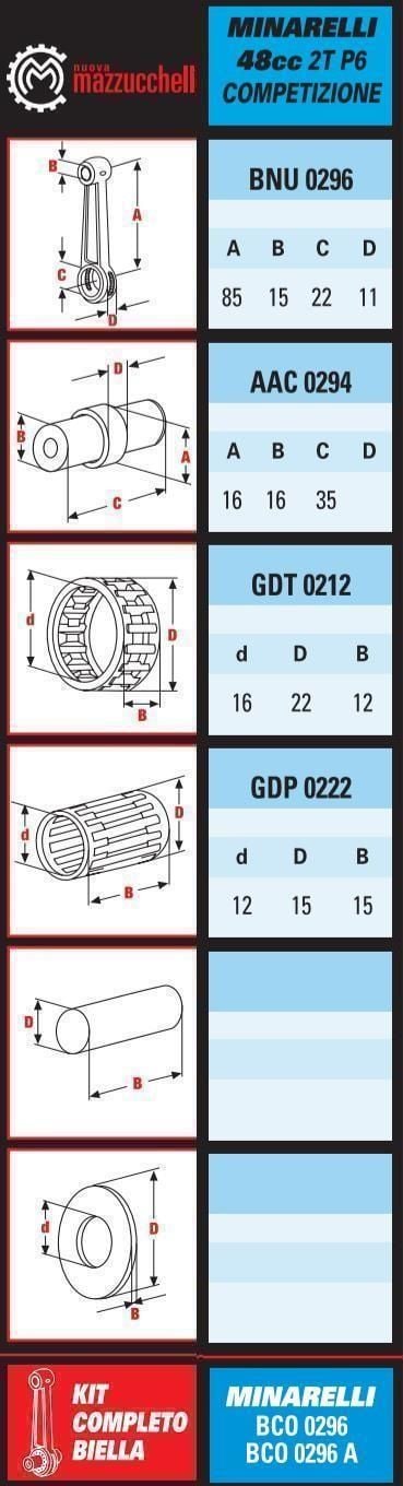 CONNECTING ROD MINARELLI 50, Mazzucchelli BCO0296