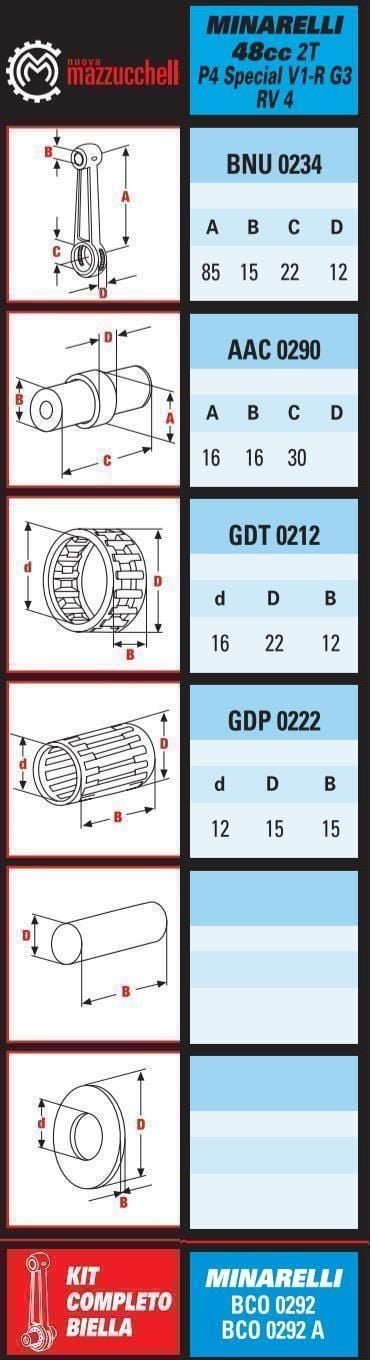 CONNECTING ROD MINARELLI 50, MAZZUCCHELLI BCO0292A - Image 3