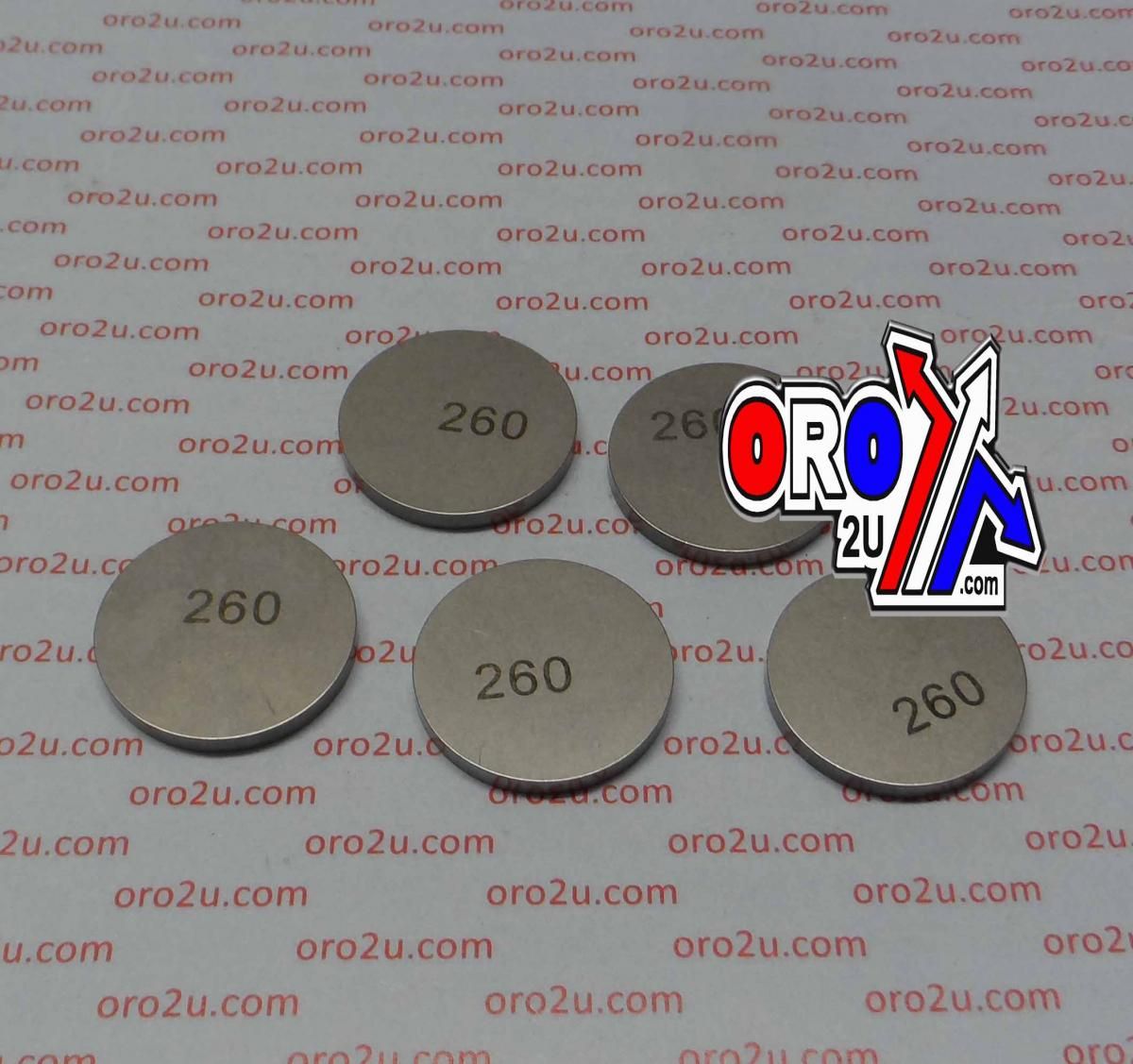 VALVE SHIM 2.60 25mm PK/5 K&L 13-7622