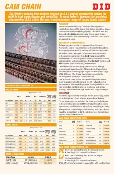 CAM CHAIN 219T 102 LINK DID, TIMING CHAIN, BF05N, 30-441.DID