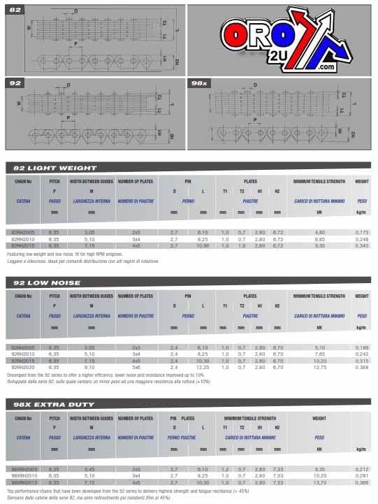 CAM CHAIN 98XRH2010 118 LINK YZF WRF 450 03-15, WISECO CC015 YAMAHA, 98XRH2010-118M, OLD No. 30-506.WI