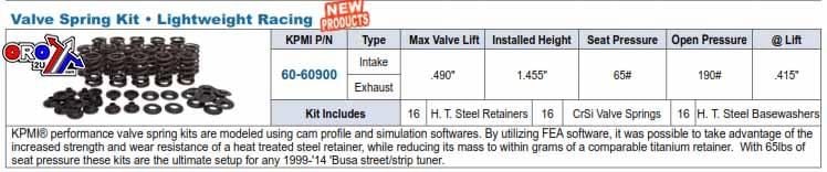 VALVE SPRING KIT HAYABUSA, KIBBLEWHITE 60-60900 SUZUKI