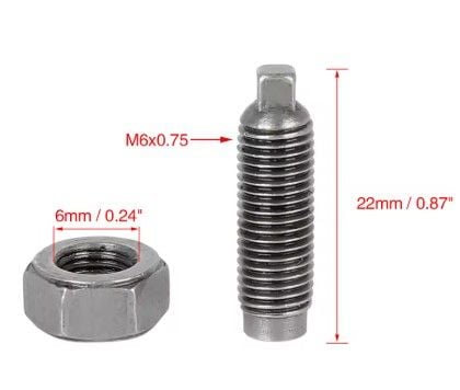 TAPPET ADJUSTING SCREW WITH NUT HONDA M6x0.75