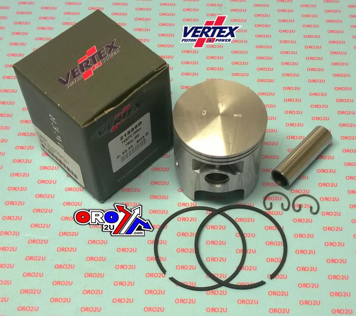 PISTON KIT VERTEX 69 D FANTIC MOTOR TRIAL 200, VERTEX 21886D