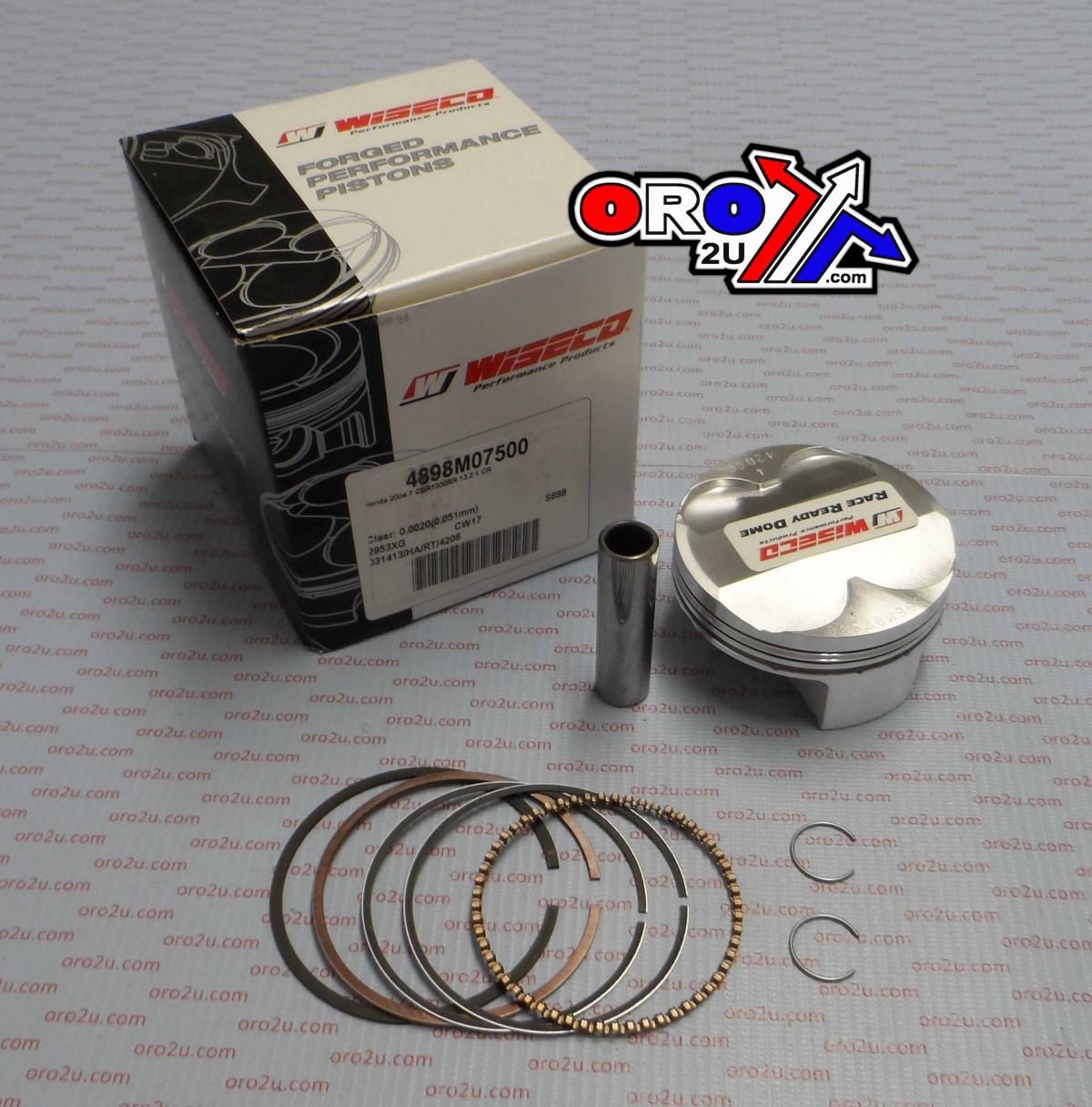 PISTON KIT 04-07 CBR1000RR 75, WISECO 4898M07500 ROAD HONDA