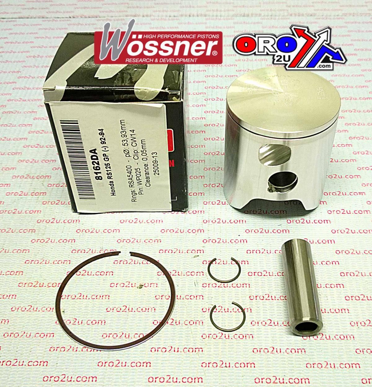 PISTON KIT 92-94 RS125 GP 54.0, FORGED WOSSNER 8162DC