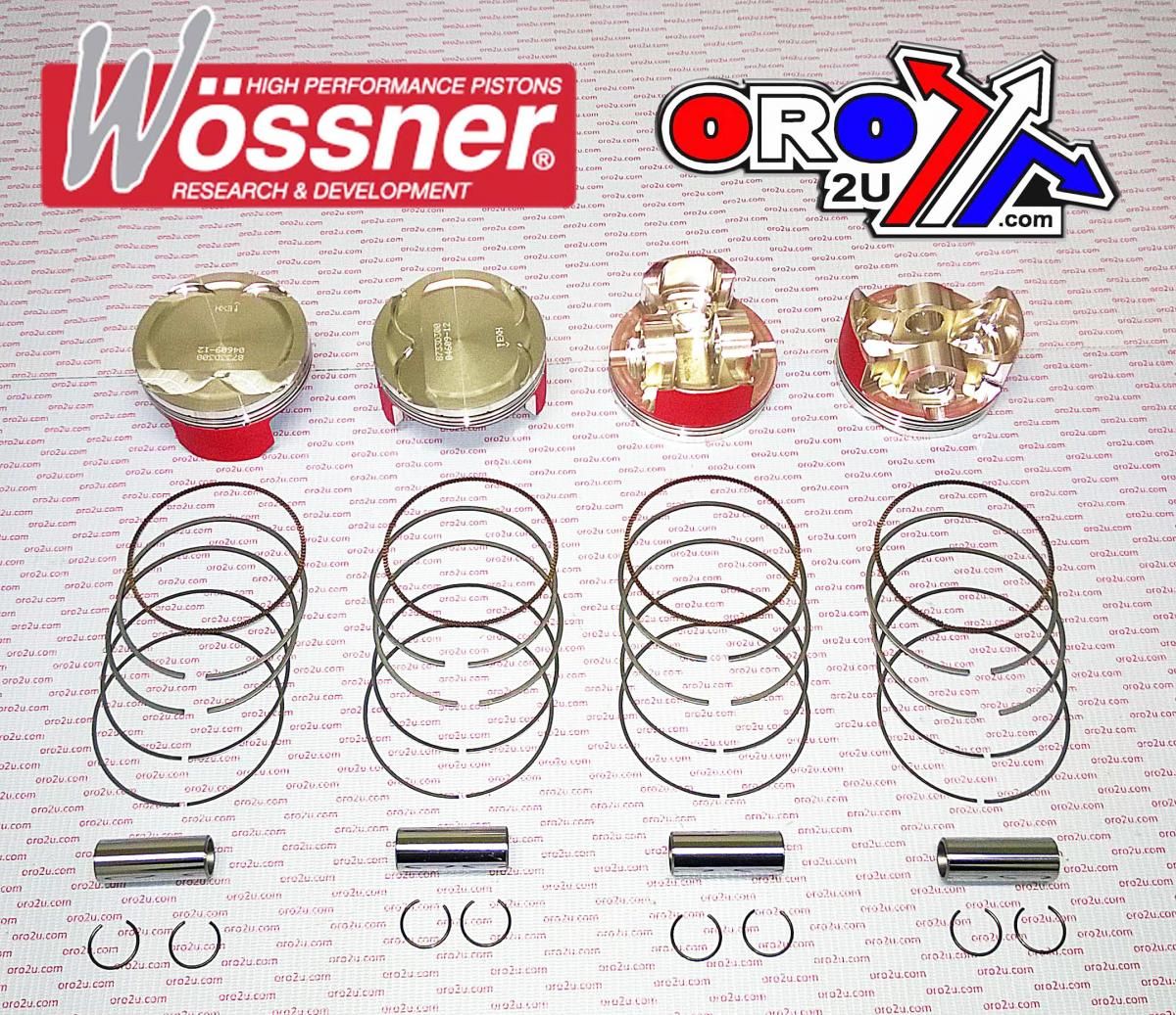PISTON KIT SET/4 HAYABUSA 85 HC, WOSSNER K8730D400-4 SUZUKI, HC / 3-RING 99-07 DISP. 1429cc