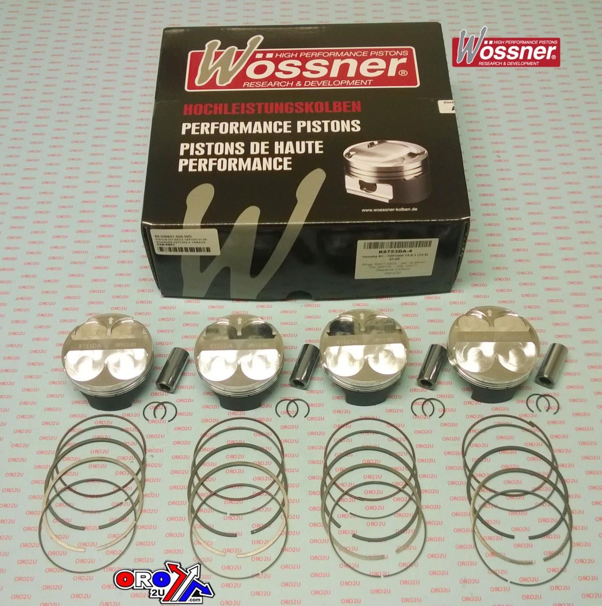 PISTON KIT SET/4 YZF1000 07-08, WOSSNER K8753DA-4 YAMAHA