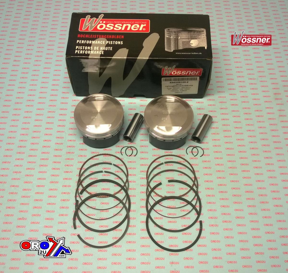 PISTON KIT Harley S1 LIGHTNING, WOSSNER K8625D050-2 89.50mm, Harley Davidson S1 White Light